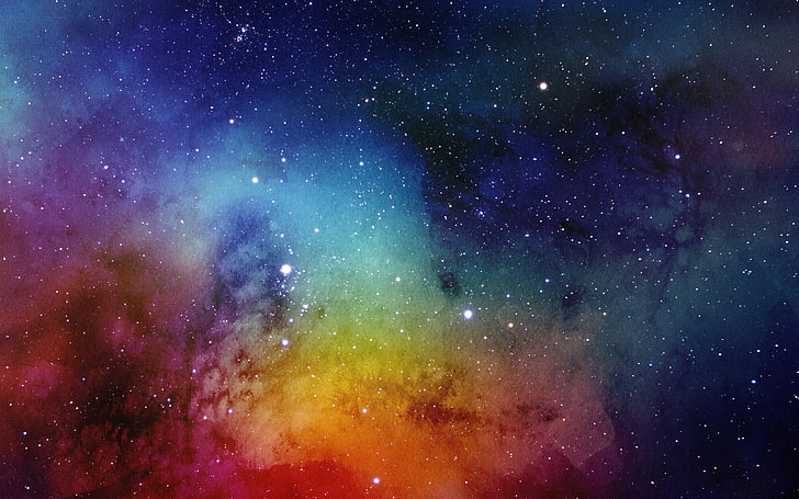 Spacescape Watercolor Painting, star - space, astronomy, night, HD wallpaper
