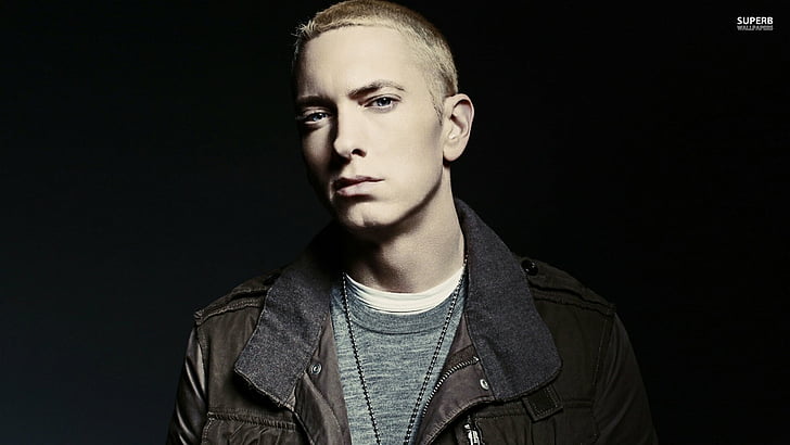 HD wallpaper: Singers, Eminem, portrait, studio shot, black background,  looking at camera | Wallpaper Flare
