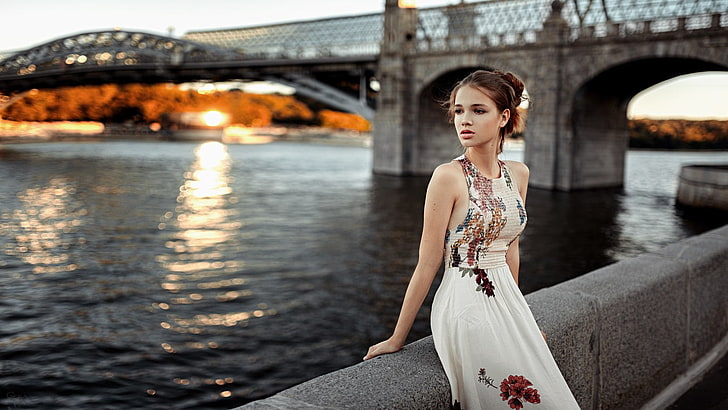 women, model, Georgy Chernyadyev, women outdoors, riverside, HD wallpaper