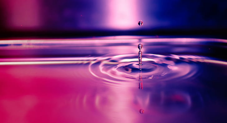 water droplet creating water ripple effect, Just a drop, a drop of water