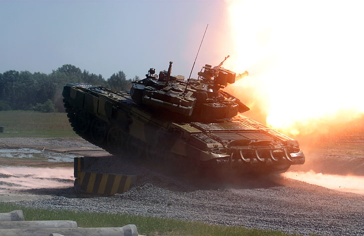 army, tank, T-90, transportation, sky, mode of transportation