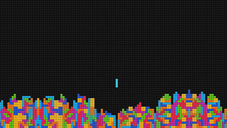 Tetris, multi colored, technology, no people, pattern, black background