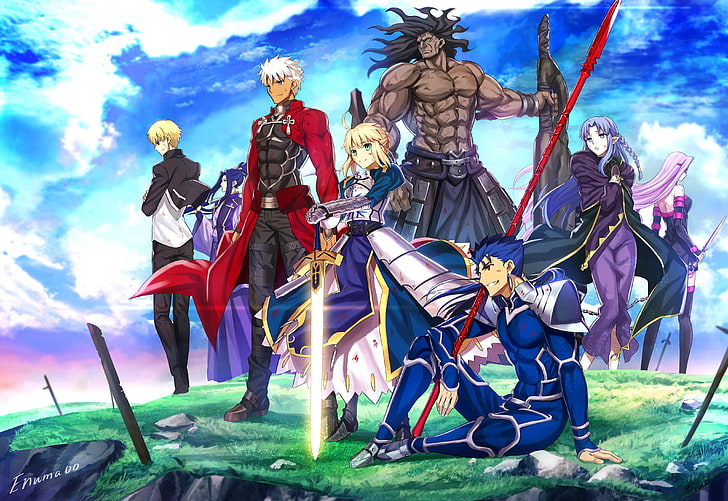 Fate Series, Fate/Stay Night, Saber, Lancer (Fate/Stay Night), HD wallpaper