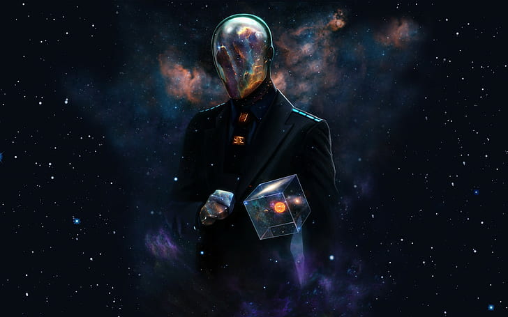 space universe suits helmet cube artwork futuristic dan luvisi last man standing killbook of a bounty hunter