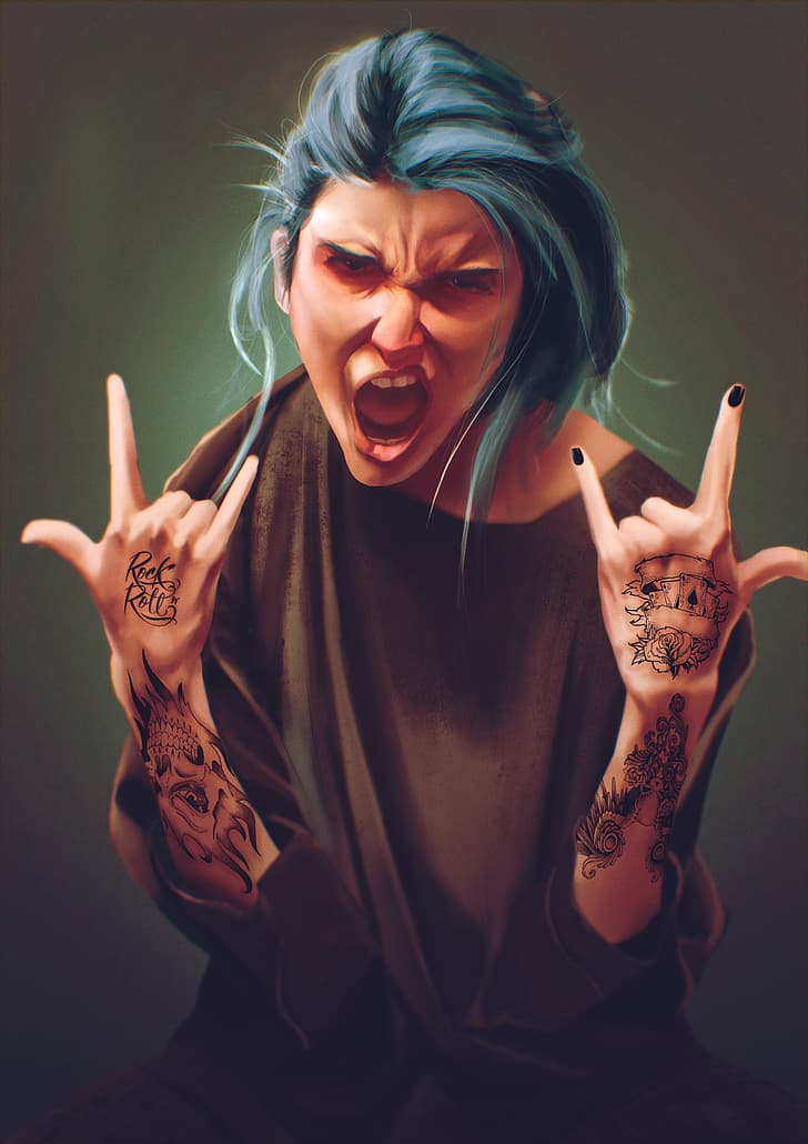 The Unmarked Designer, rock and roll, music, women, ArtStation