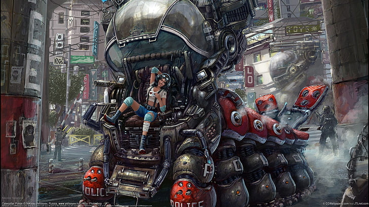 digital game wallpaper, cyberpunk, science fiction, women, futuristic city