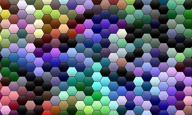 multicolored beehive art, mosaic, abstraction, background, Wallpaper