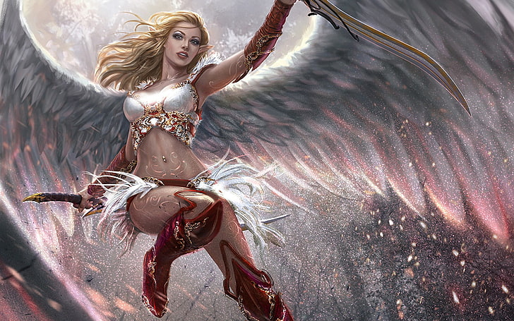 Legend of the Cryptids angel, realistic, wings, young adult, one person, HD wallpaper