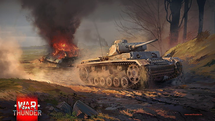 War Thunder game poster, tank, T-34, Gaijin Entertainment, Panzer III