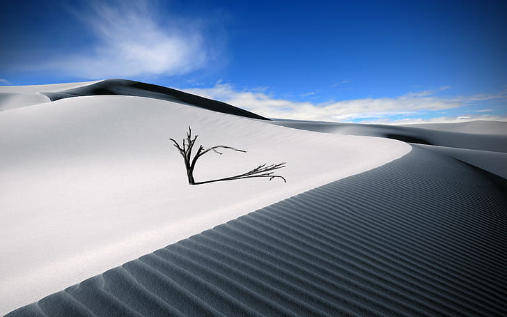 nature, landscape, sky, desert, sand, sand dunes, blue, HD wallpaper
