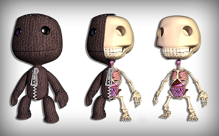 LittleBigPlanet Sackboy Skeleton Anatomy Bones HD, video games
