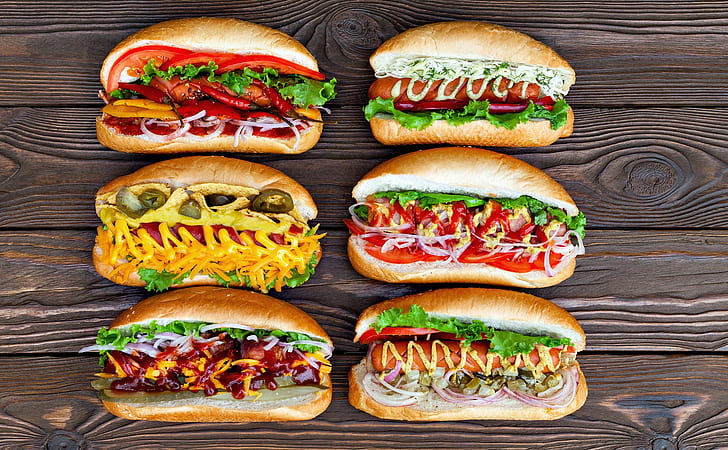 food, sandwich, sandwiches, hot dogs, jalapenos, cheese, Onions, HD wallpaper