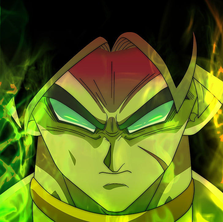 Dragon Ball Super, Broly, anime, green color, no people, close-up