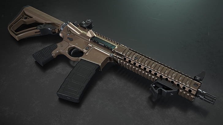 rendering, weapons, rifle, custom, M16, ar-15, assault Rifle, HD wallpaper