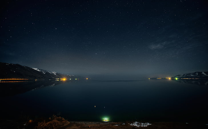 Armenia, Sevan, body of water, Nature, Lakes, night, star - space, HD wallpaper