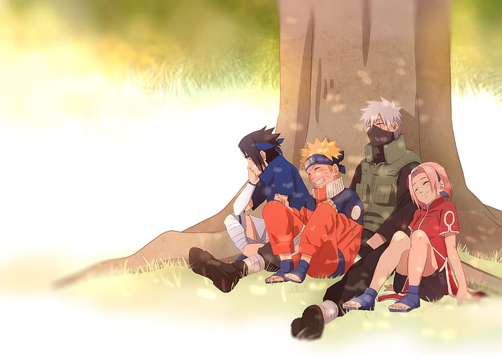 Naruto, Kakashi Hatake, Naruto Uzumaki, Sakura Haruno, Sasuke Uchiha, HD wallpaper
