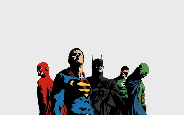 Justice League wallpaper, DC Comics, The Flash, Superman, Martian Manhunter, HD wallpaper