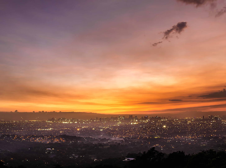 Antipolo, Philippines, aerial photography of city, Asia, Lights, HD wallpaper