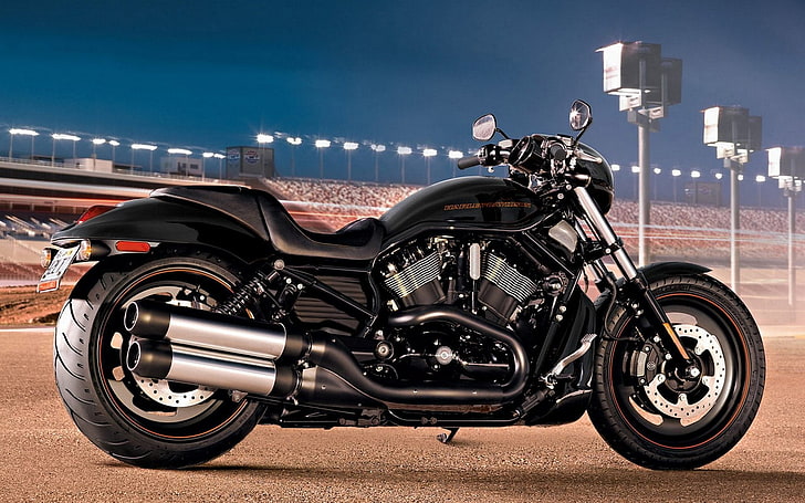 Black Harley Davidson, black cafe racer, Motorcycles, motor cycle, HD wallpaper