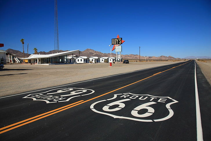 california, Desert, highway, Motel, Restaurant, road, Route 66, HD wallpaper
