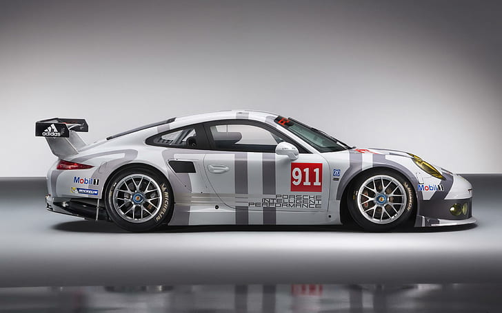 2014 Porsche 911 RSR, gray and black racing car, cars