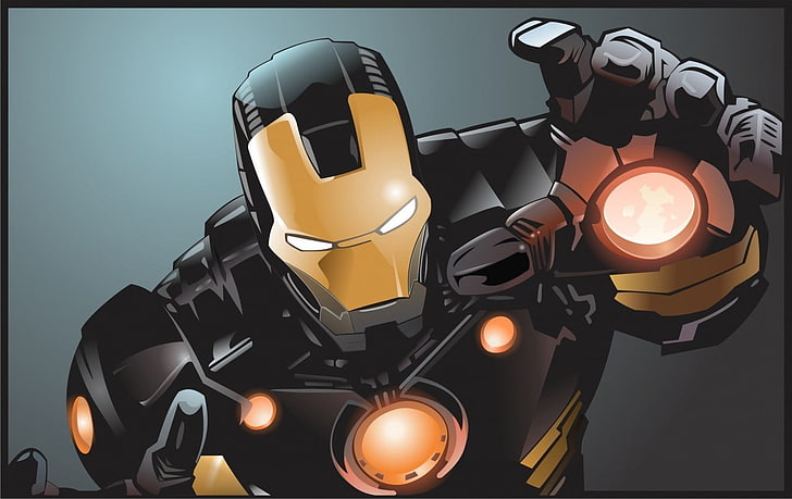 Iron Man digital wallpaper, Tony Stark, illuminated, lighting equipment, HD wallpaper