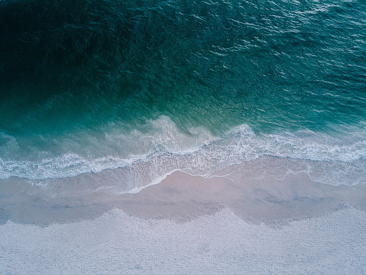 nature, water, beach, sea, wave, blue, sand, summer, coastline, HD wallpaper
