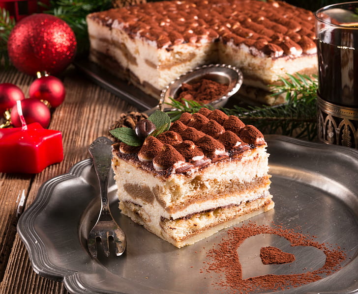 Sweets Cakes Holidays Christmas Fork Food, HD wallpaper