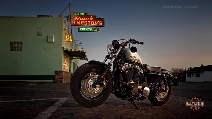 silver cruiser motorcycle, Harley Davidson, mode of transportation, HD wallpaper