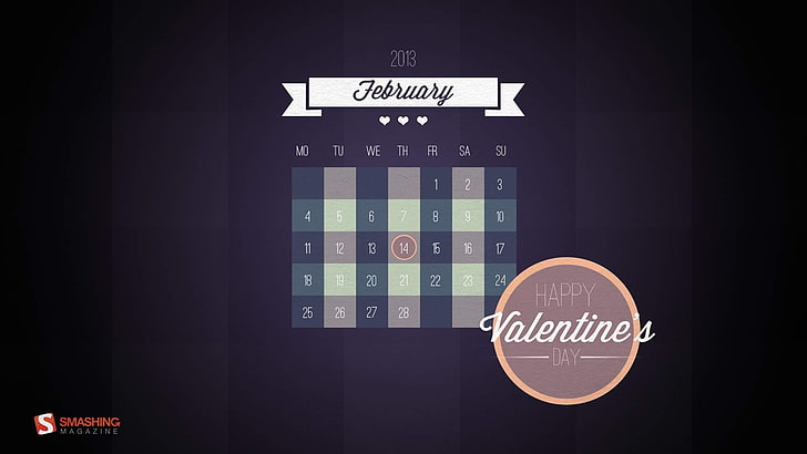 Happy Valentines Day-February 2013 calendar deskto.., 2013 February wallpaper, HD wallpaper