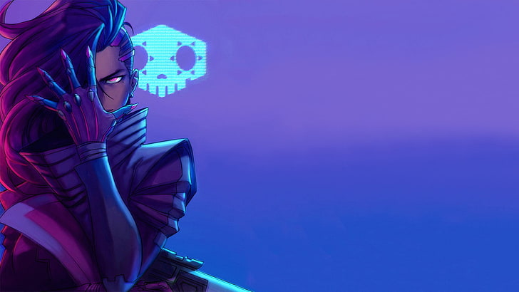 woman wearing gray suit wallpaper, Sombra (Overwatch), Blizzard Entertainment