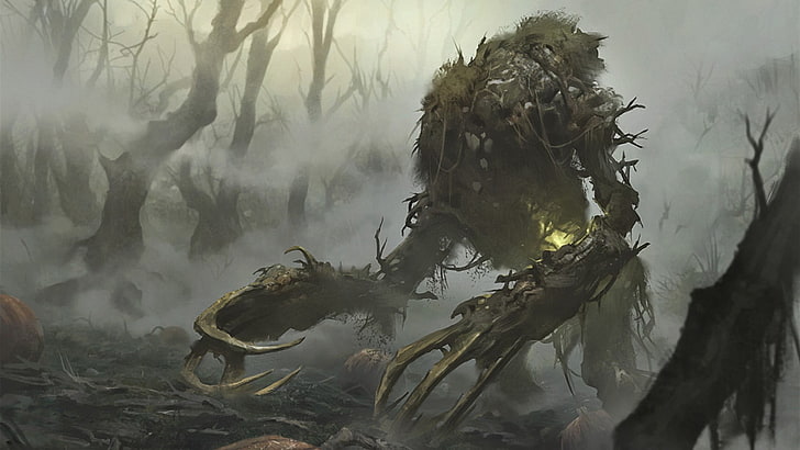Treant of WarCraft, fantasy art, creature, tree, plant, nature