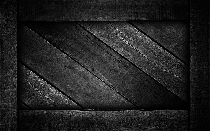 texture, wood, simple, planks, wooden surface, monochrome, black, HD wallpaper