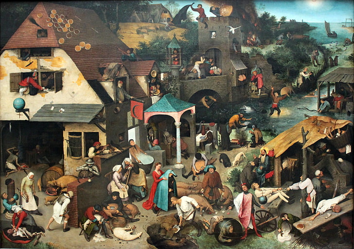untitled, Pieter Bruegel , crowd, art and craft, human representation, HD wallpaper