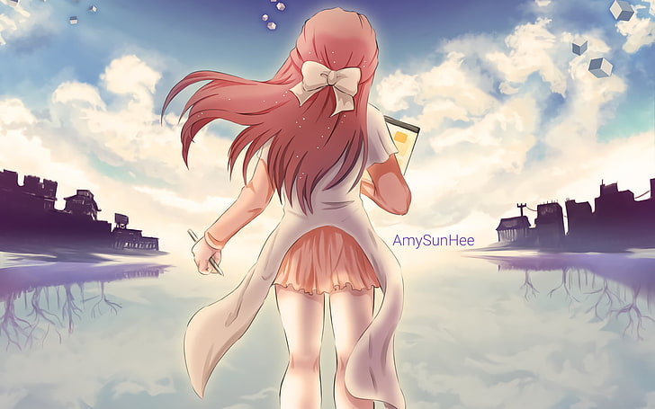 Anime, Shelter, Rin (Shelter), sky, cloud - sky, water, nature