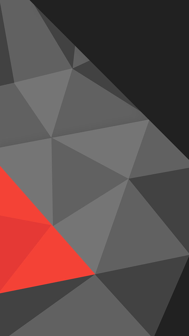 gray, black, and red abstract art, minimalism, triangle shape, HD wallpaper
