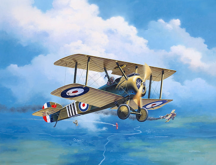 Biplane, UK, art, Sopwith, The first World war, RFC, Roland C.II