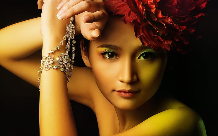 Beautiful asian girl, fashion, makeup, HD wallpaper