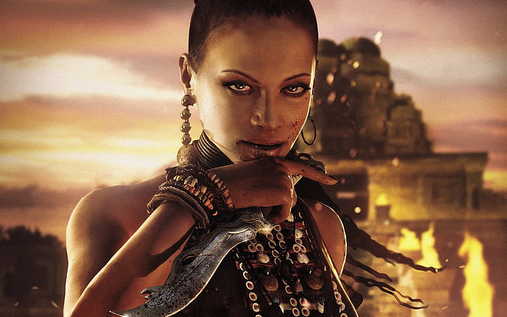 woman holding knife digital wallpaper, Citra, Far Cry 3, video games