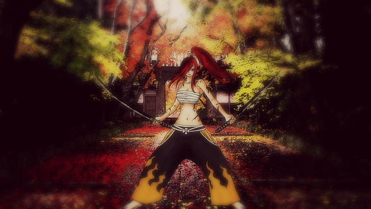 Erza Scarlet digital artwork, anime, Fairy Tail, Scarlet Erza, HD wallpaper