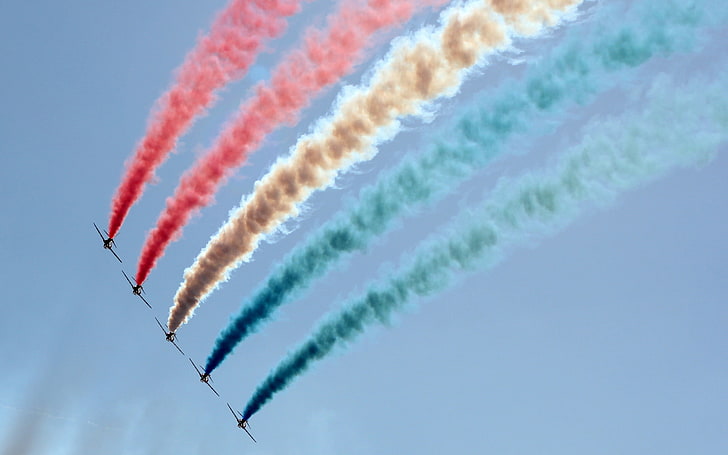 Red Arrows, Aviation, Formation, Air show, air vehicle, airplane, HD wallpaper