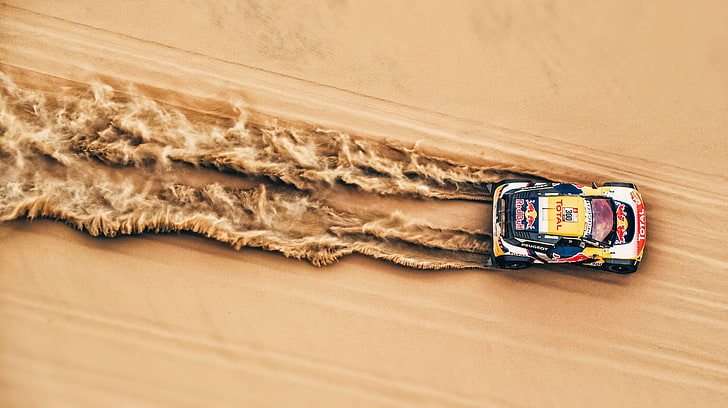 race cars, sand, sports, vehicle, racing, Red Bull, Red Bull Racing, HD wallpaper