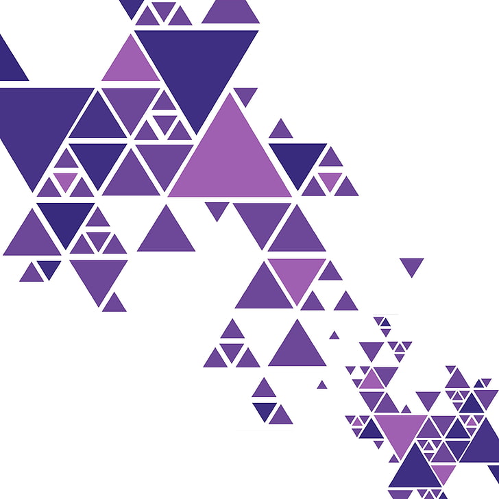 pattern, texture, triangle, white, purple, abstract, geometric shape, HD wallpaper