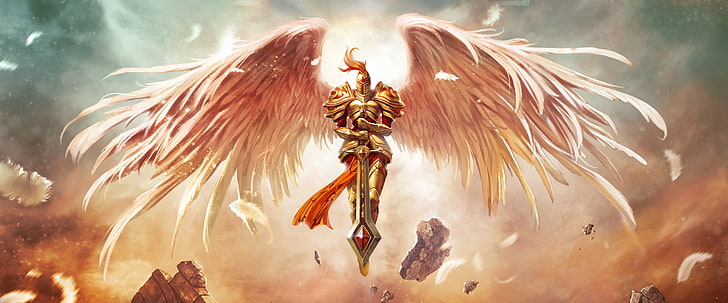 HD wallpaper: League Of Legends Guardian Angel, knight with wings ...