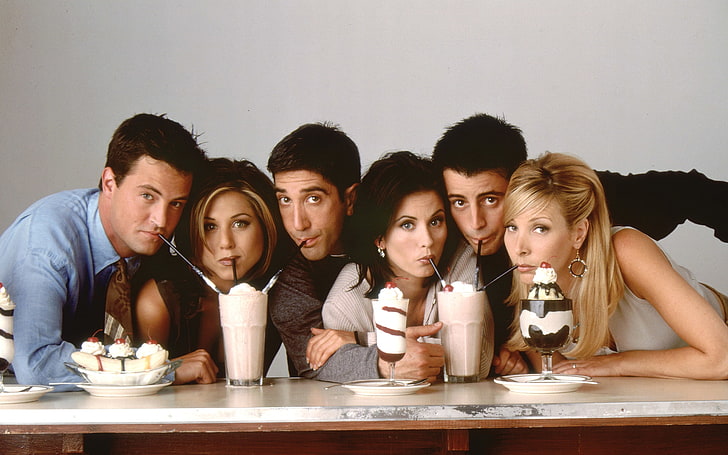 the series, Jennifer Aniston, actors, Matthew Perry, dessert, HD wallpaper