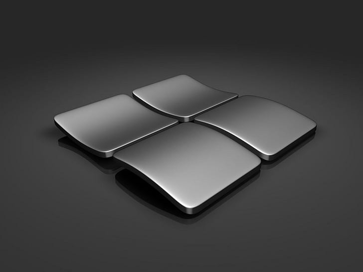 Dark Windows, microsoft logo, HD wallpaper