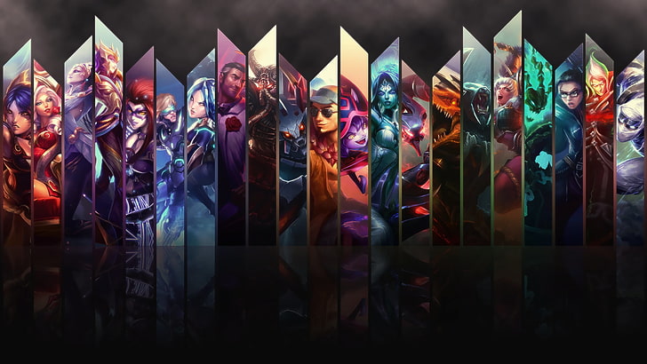 League of Legends Champions collage, group of people, real people