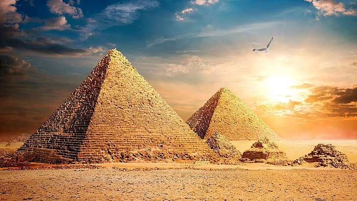 pyramid, history, sky, landmark, monument, tourist attraction