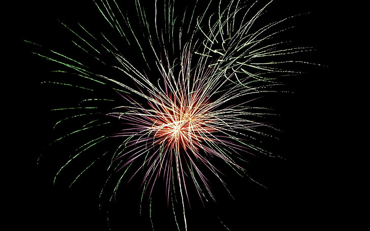 fireworks, dark background, celebration, night, event, firework display, HD wallpaper
