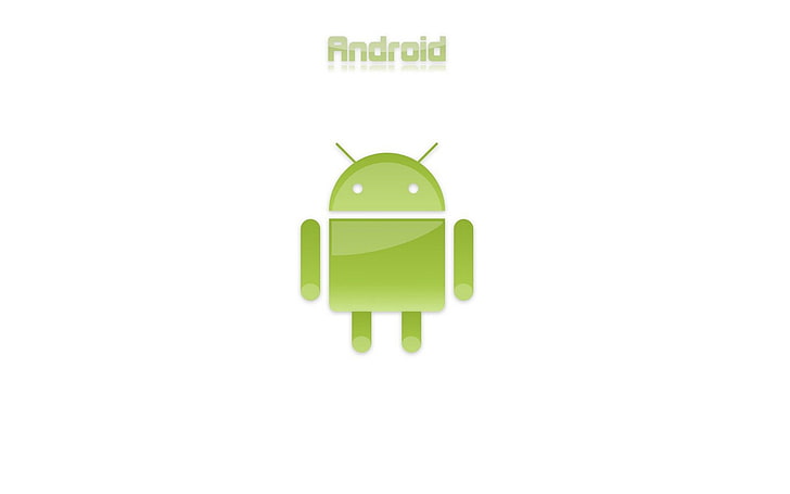 Android (operating system), green color, studio shot, white background
